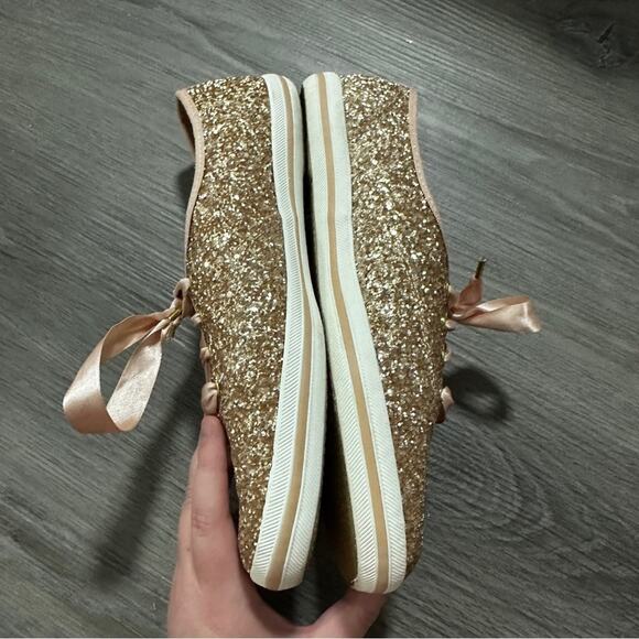 Keds for Kate Spade Champion Rose Gold Glitter Sneakers‎ Size 8.5 - Picture 2 of 10